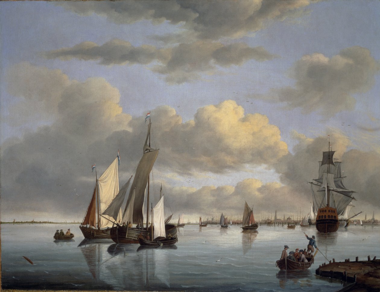 Envio no Ijsselmeer com Amsterdam à distância de Jan Wubbels