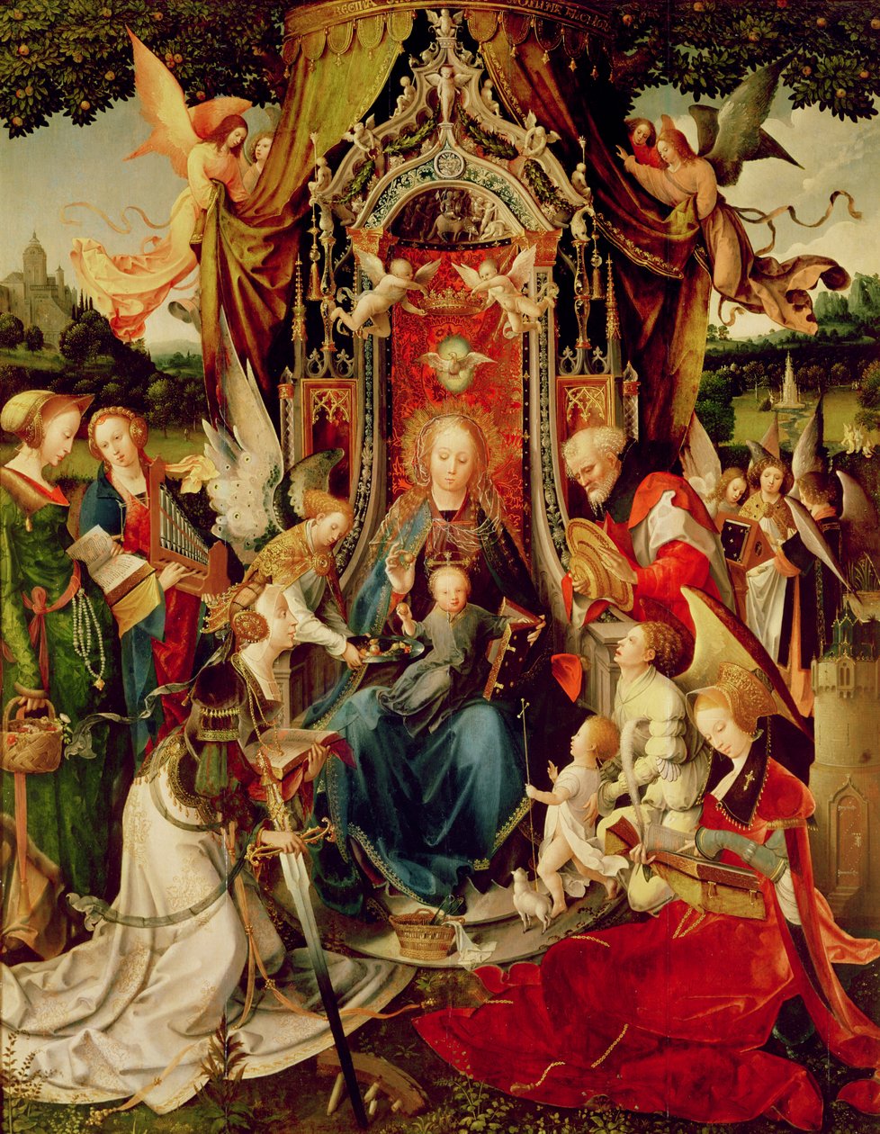 Madonna e Criança e Santos, século XVI, (tríptico) de Jan de Beer