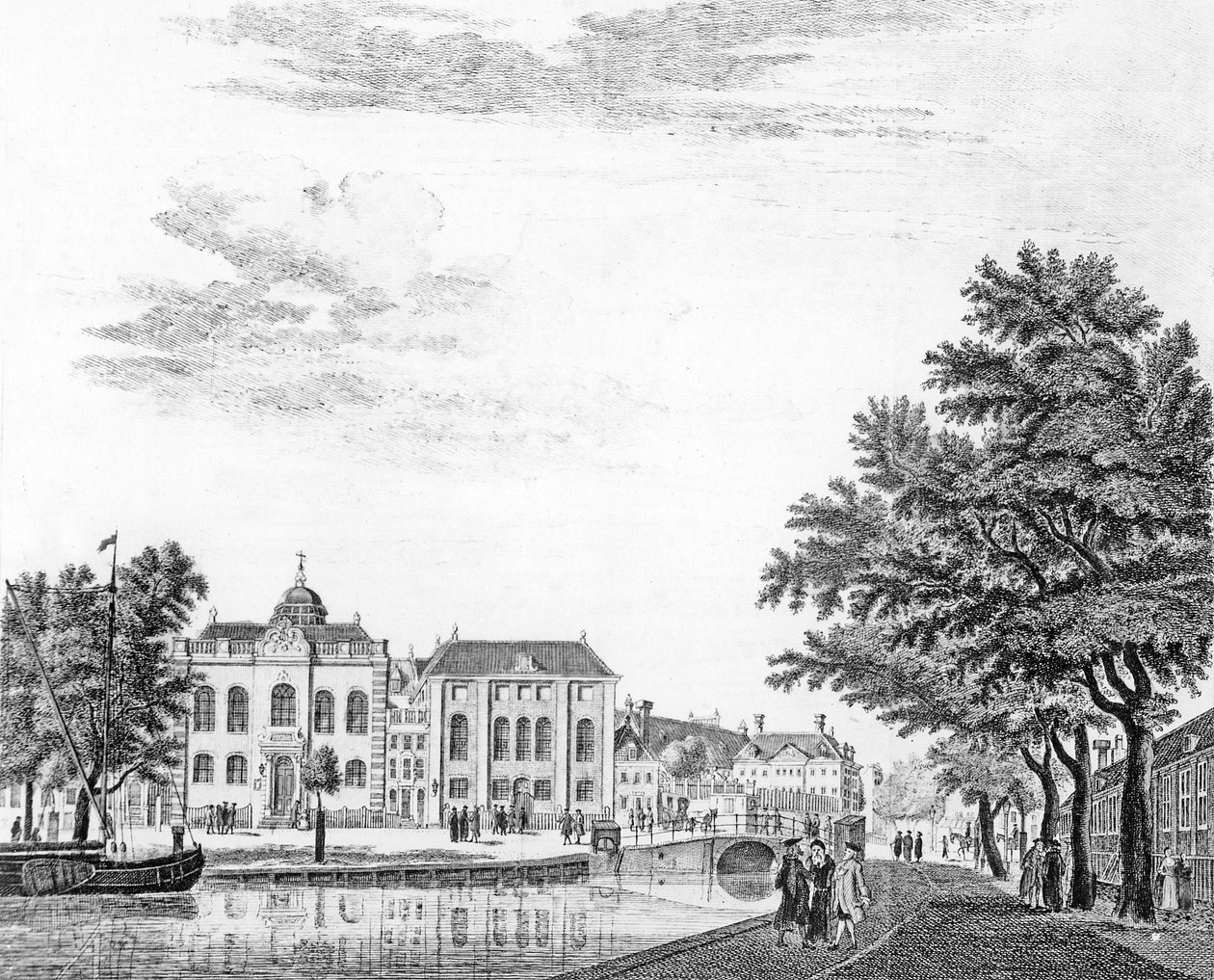 As duas grandes sinagogas de judeus alemães em Amsterdã, Holanda, 1765 de Jan de Beijer