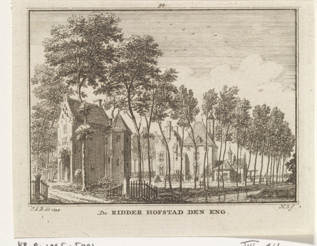 Vista do castelo Den Engh, Vleuten - 1773 de Jan de Beijer
