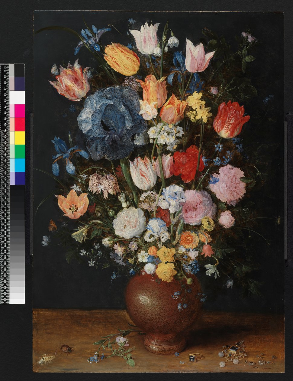 Um vaso de faiança de flores, c.1607-8 de Jan the Elder Brueghel