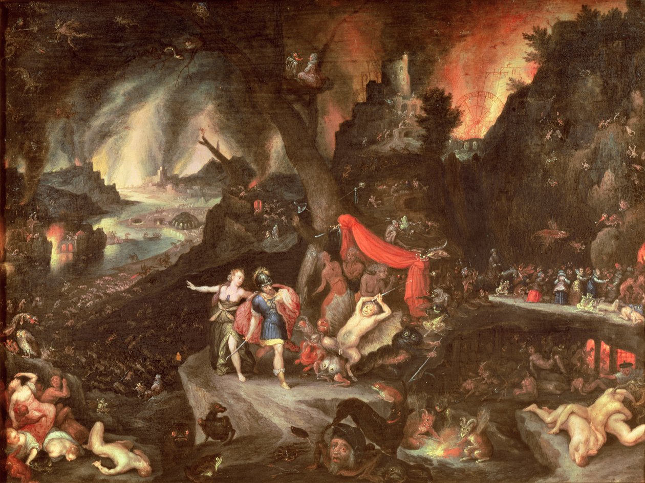 Enéias no submundo, c.1630 (óleo em cobre) de Jan the Elder Brueghel