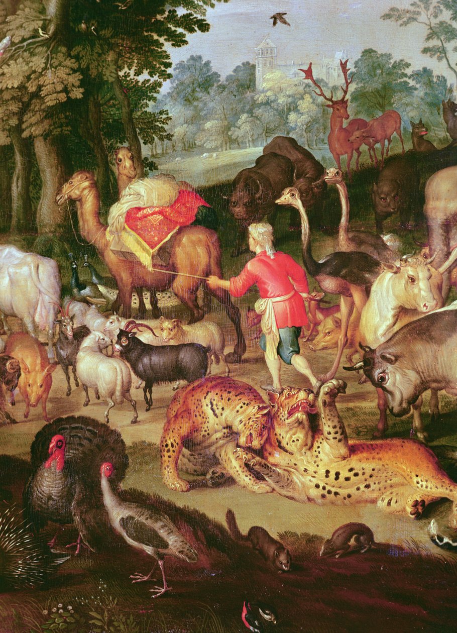 Paraíso Terrestre, detalhe da parte direita, animais em pares óleo sobre tela de Jan the Elder Brueghel