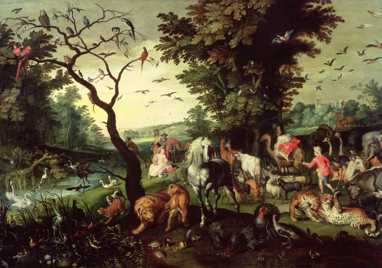 Os animais que entram na arca de Noé de Jan the Elder Brueghel