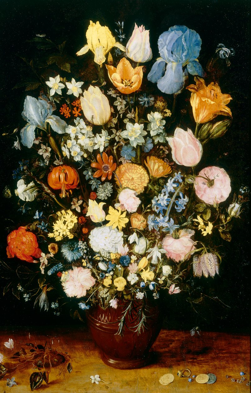 Vaso de flores, com íris de Jan the Elder Brueghel