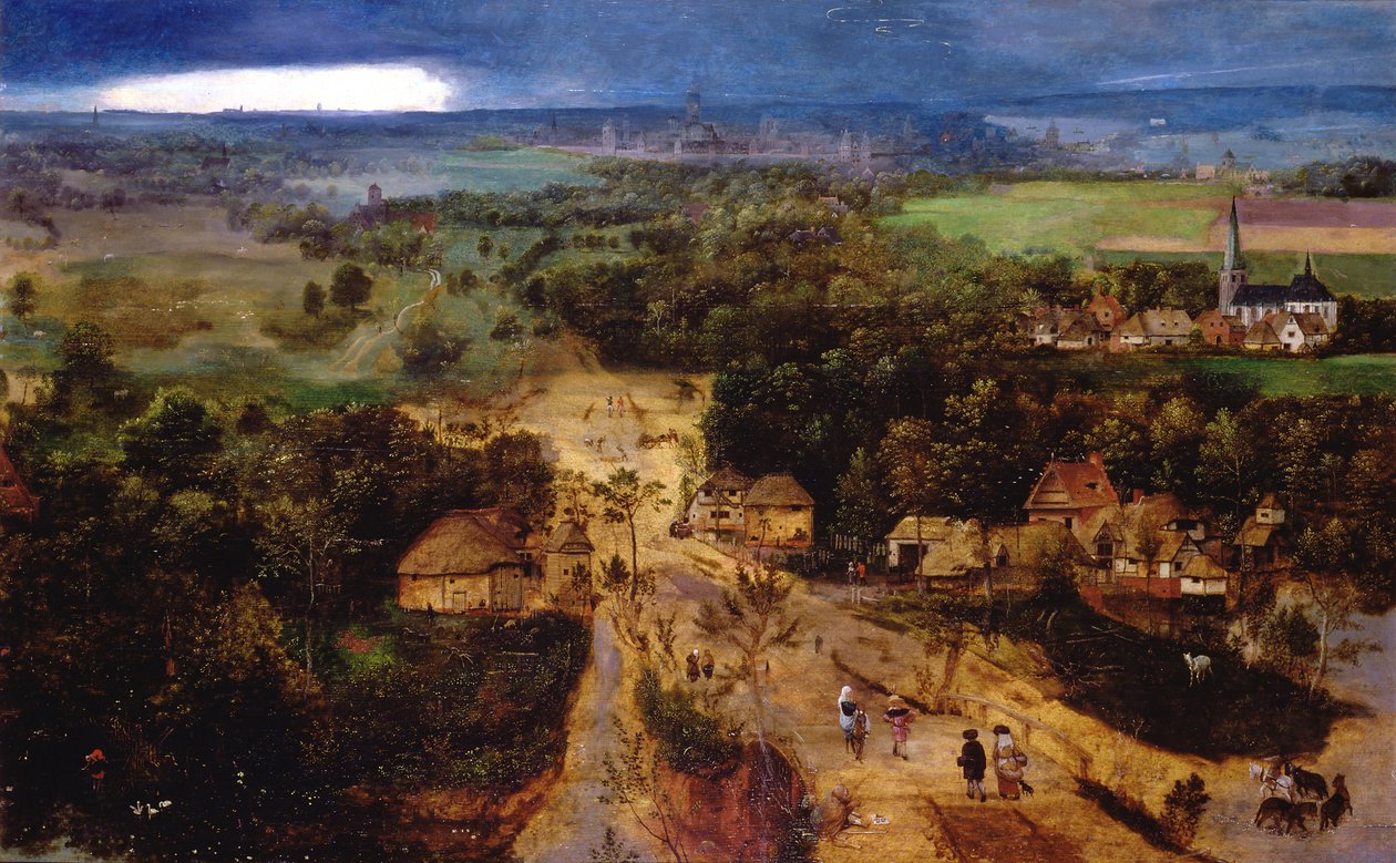 Paisagem com o vôo para o Egito, c.1530 de Jan van Amstel