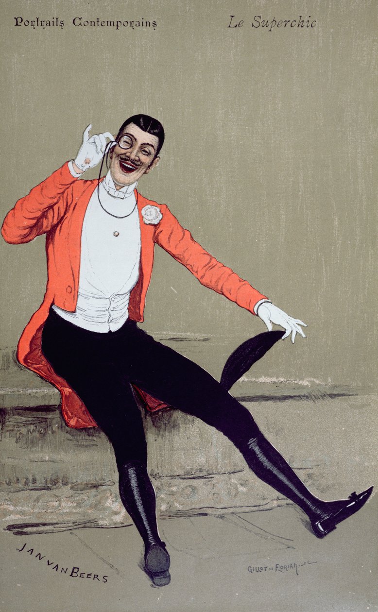 &39;The Superchic&39;, desenho animado para &39;The Illustree Review&39;, fevereiro de 1886 de Jan van Beers