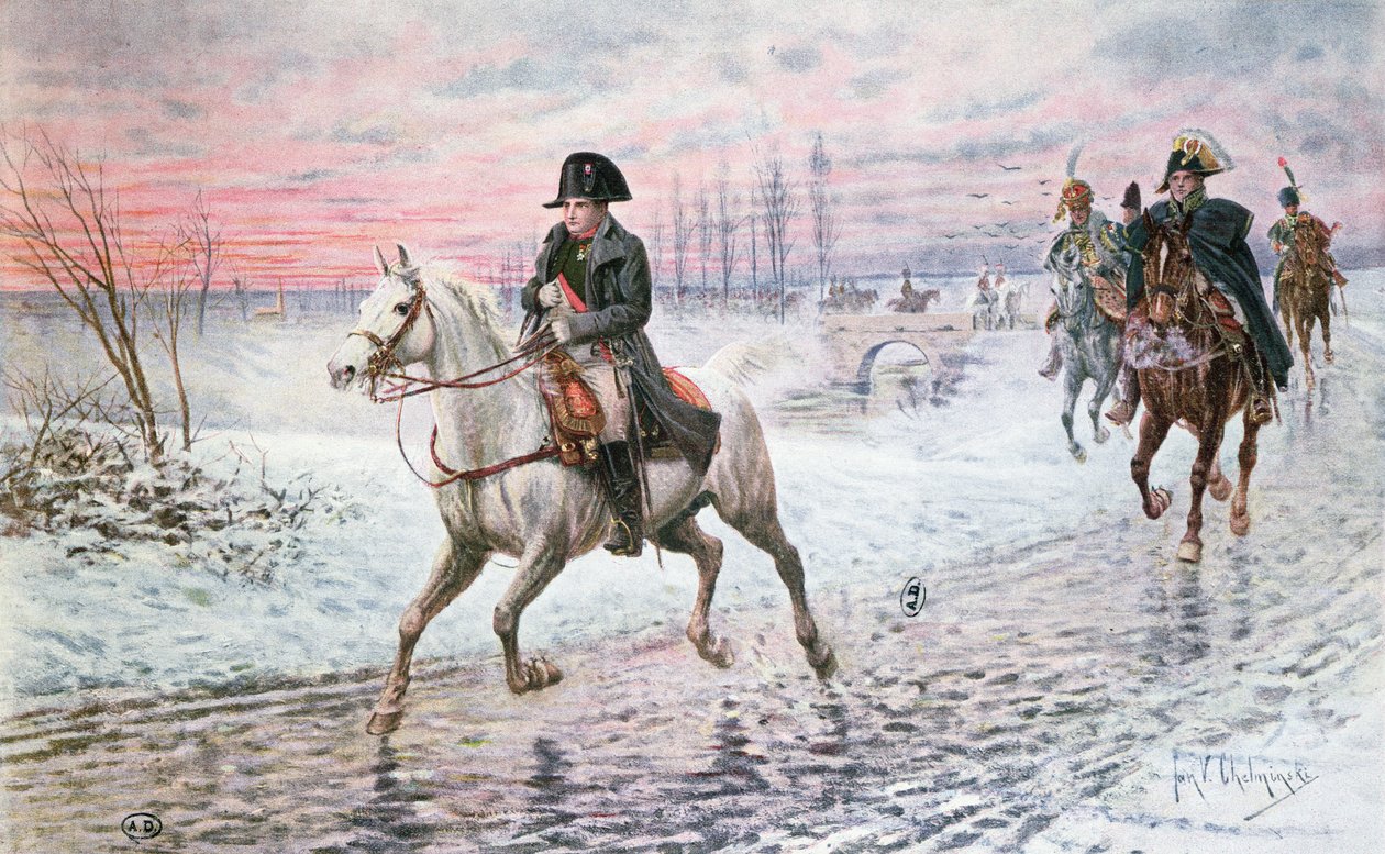 Napoleão no Retiro de Moscou em 1812 de Jan van Chelminski