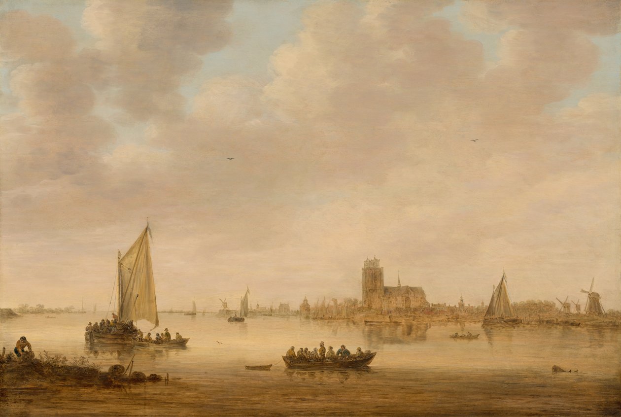 Vista, de, Dordrecht, de, a, dordtse, kil de Jan Josephsz van Goyen