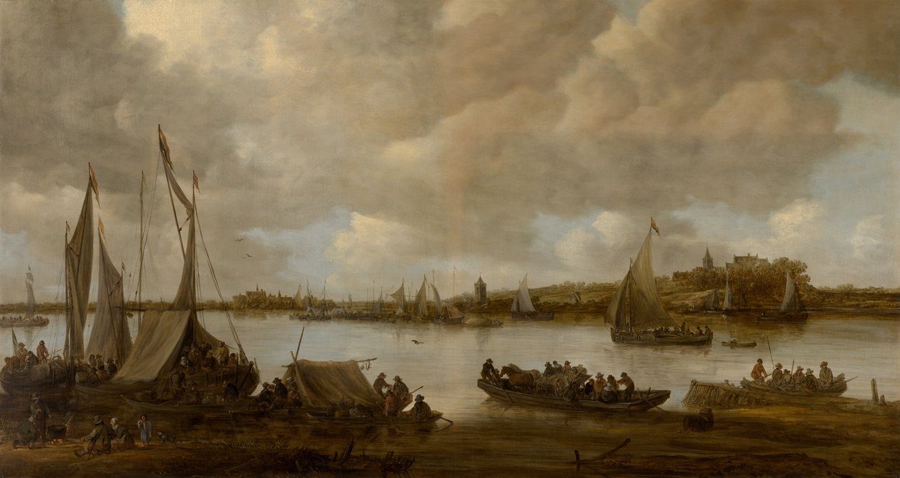 Vista, de, a, rhine, perto, hoog de Jan Josephsz van Goyen
