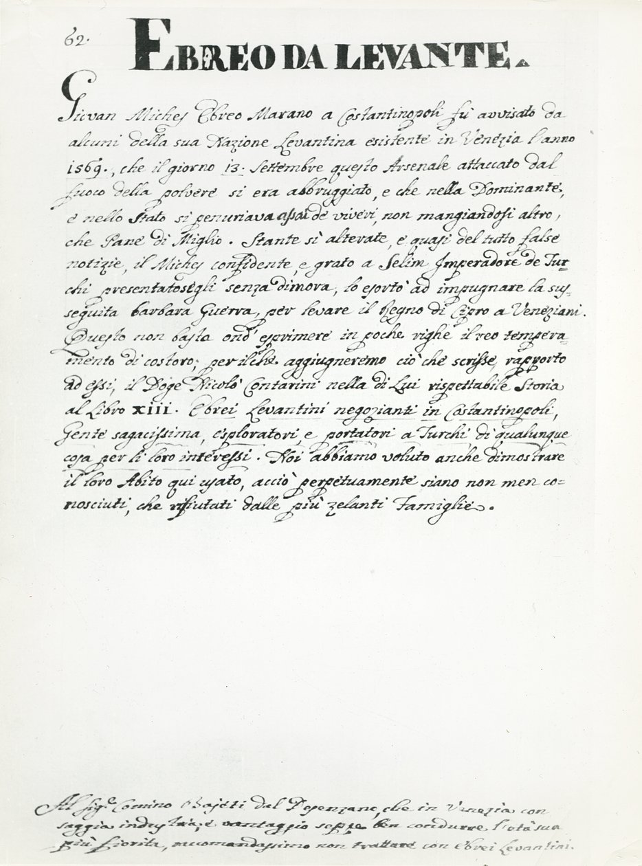 Um homem judeu do Levante, página de &39;Gli abiti dei Veneziani&39; (ver 188195 para acompanhar a ilustração) de Jan van Grevenbroeck