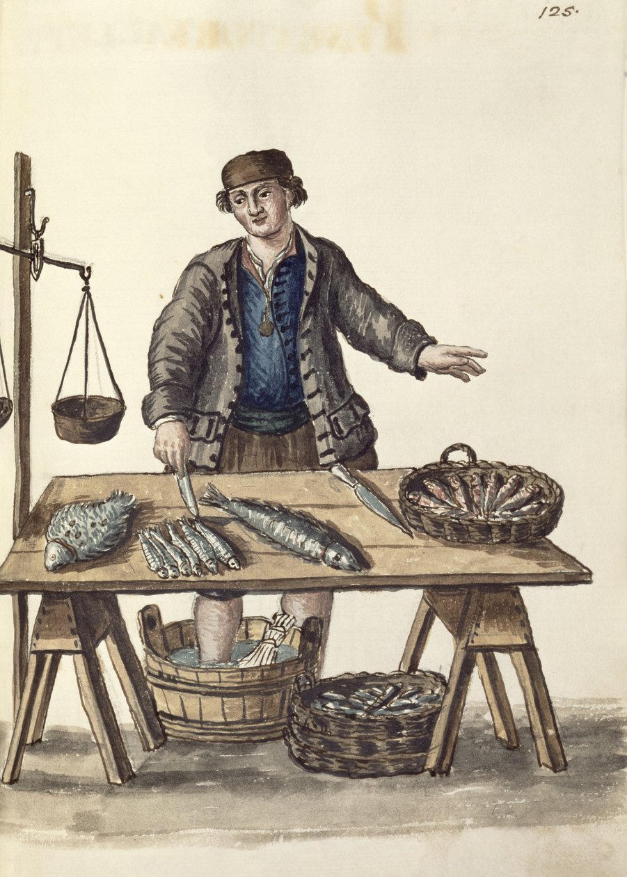 Peixeiro, Veneziano (manuscrito) de Jan van Grevenbroeck