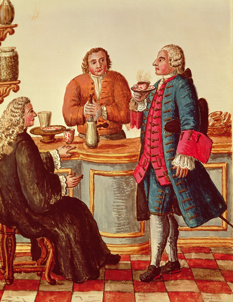 Nobres venezianos em um café de Jan van Grevenbroeck