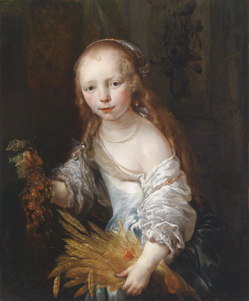 Retrato, de, um, menina jovem, como, Ceres de Jan van Noordt