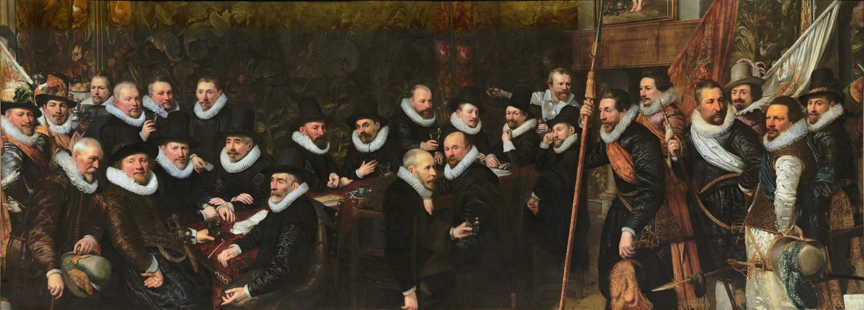 Recepção da guarda civil na faixa de São Sebastião pelo município de Haia de Jan Anthonisz. van Ravesteyn