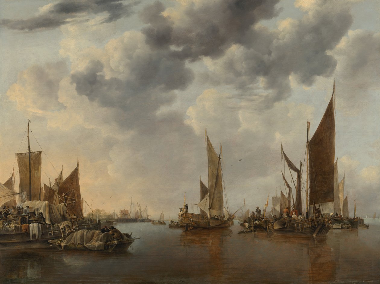 Seascape com navios de Jan van de Cappelle