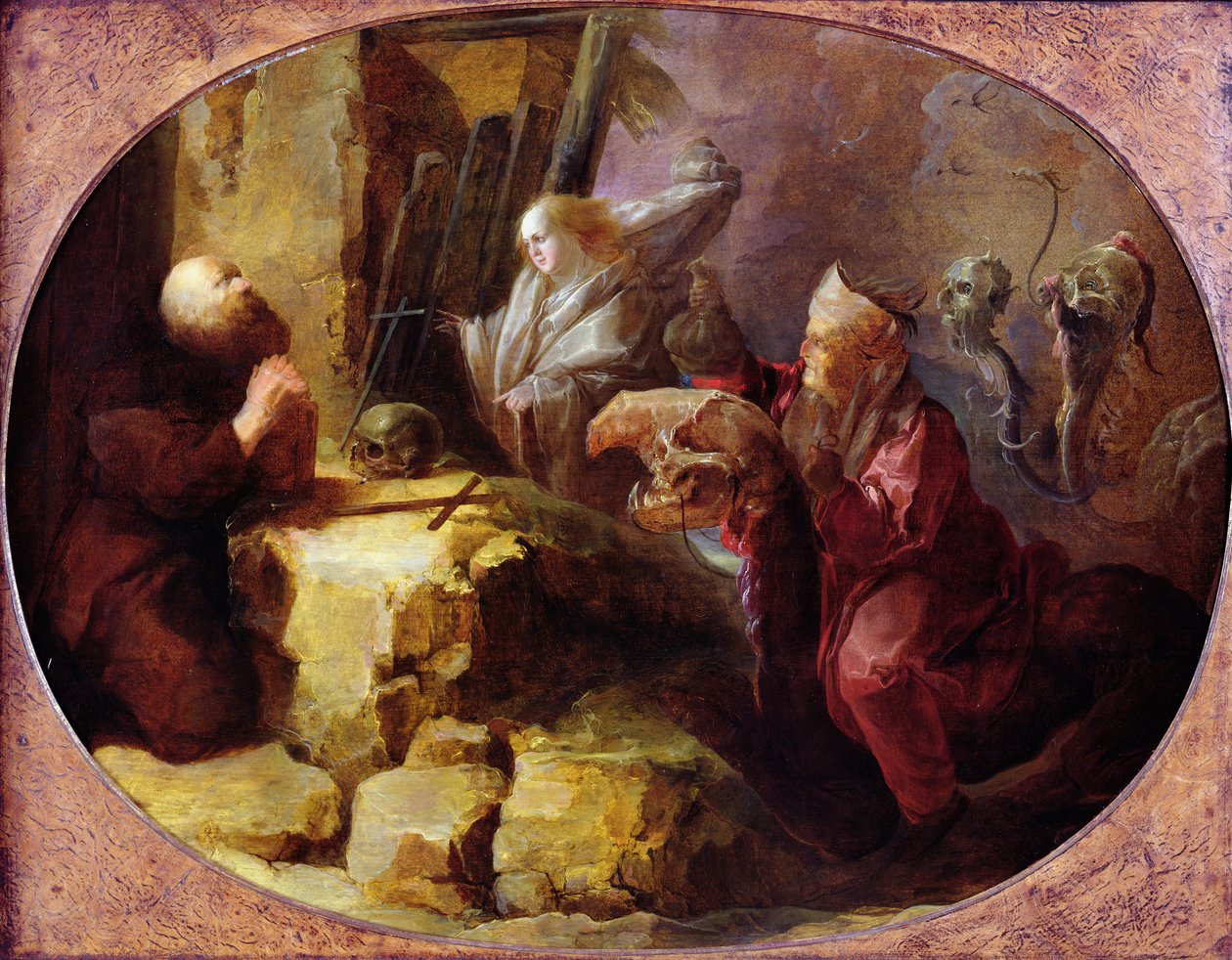 A Tentação de Santo Antônio, 1631 (óleo sobre madeira) de Jan van de Venne