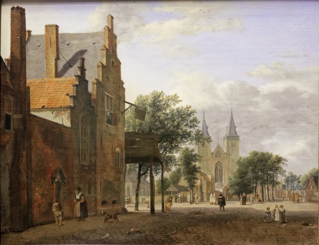 Praça de São Victor e Igreja em Xanten de Jan van der Heyden