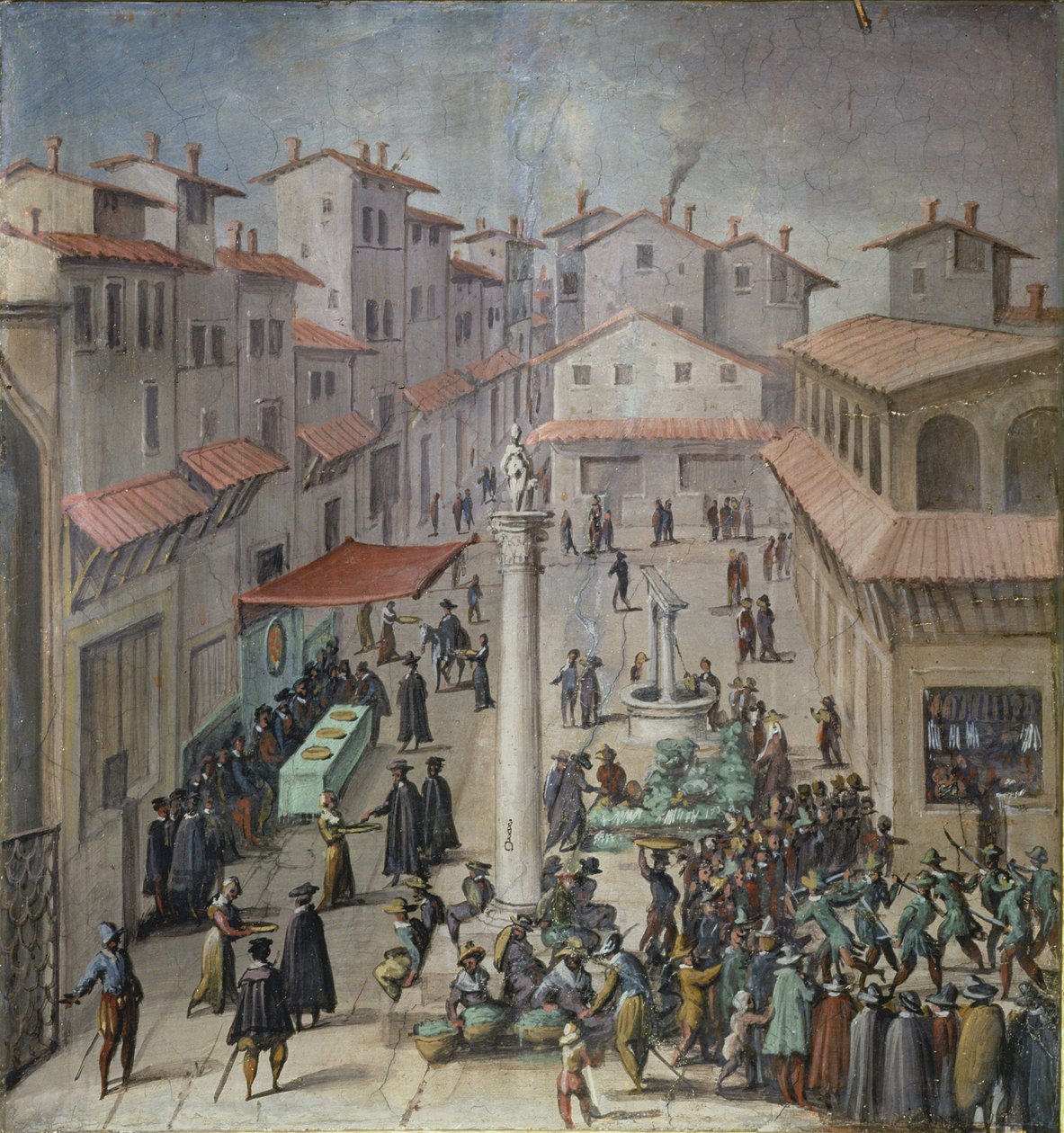 Piazza del Mercato Vecchio, Florença, 1555 de Jan van der Straet