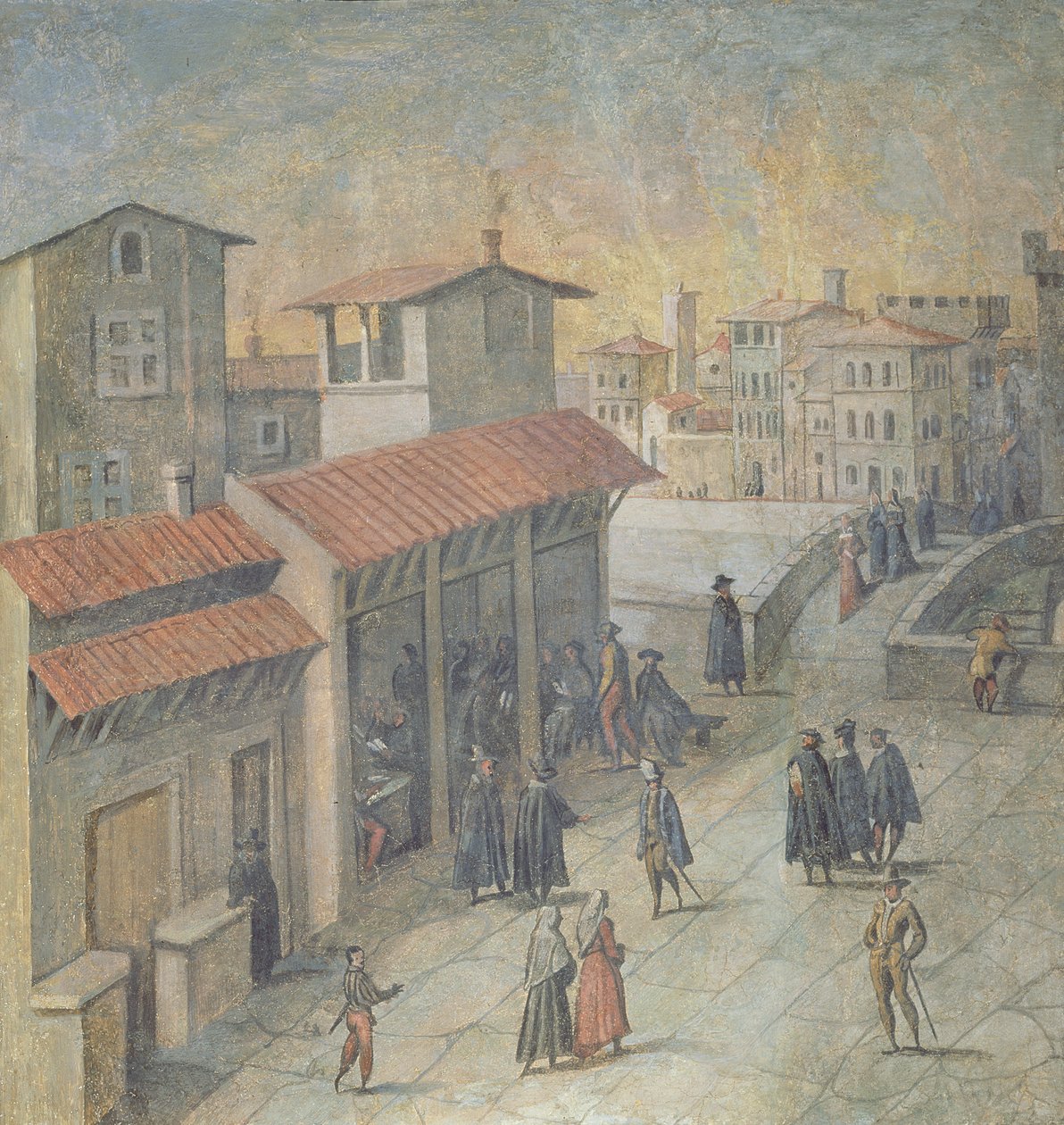 Ponte para Santa Trinita, Florença, 1555 de Jan van der Straet