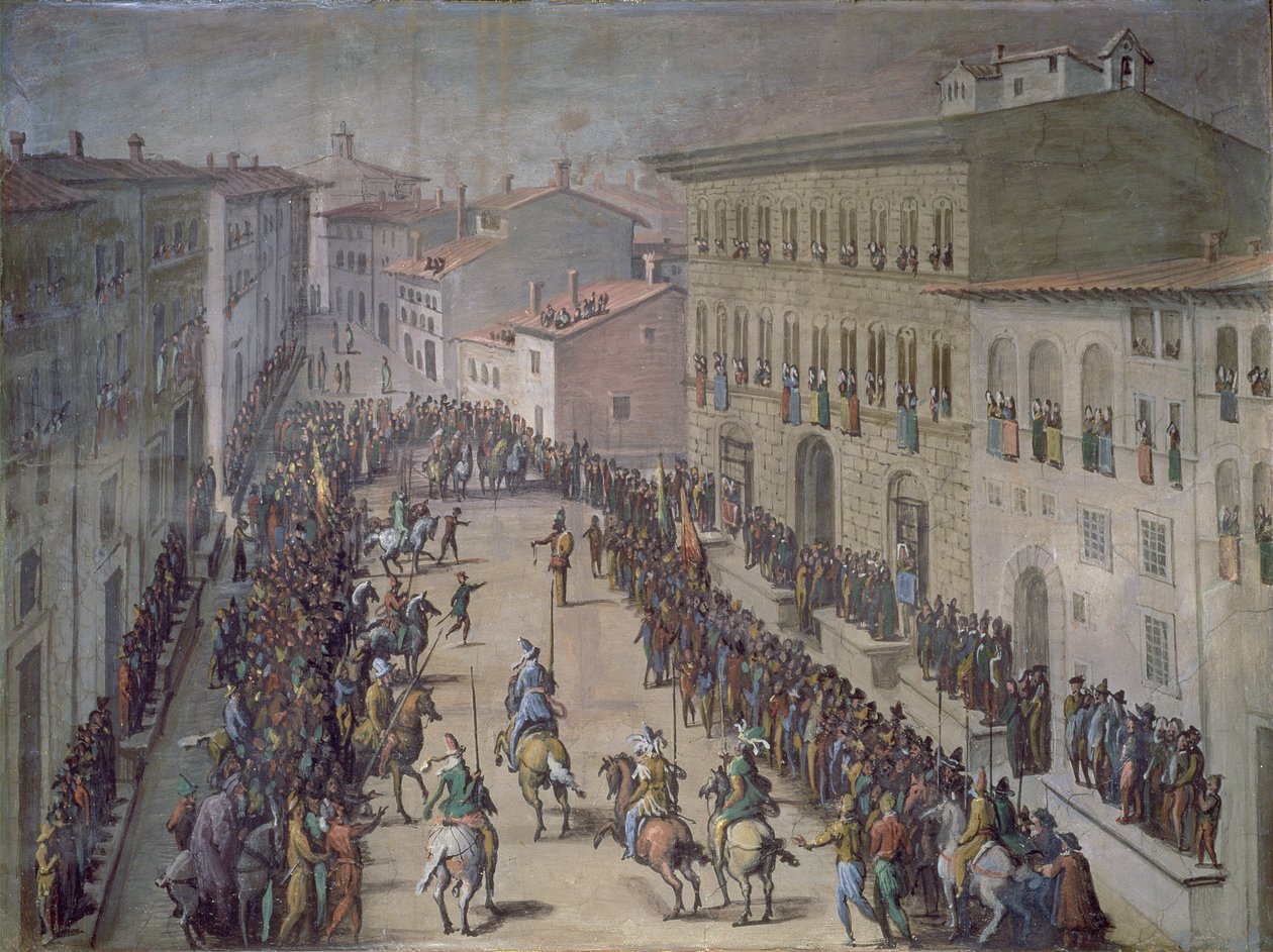 O Saracen Joust na Via Larga, Florença, 1555 de Jan van der Straet