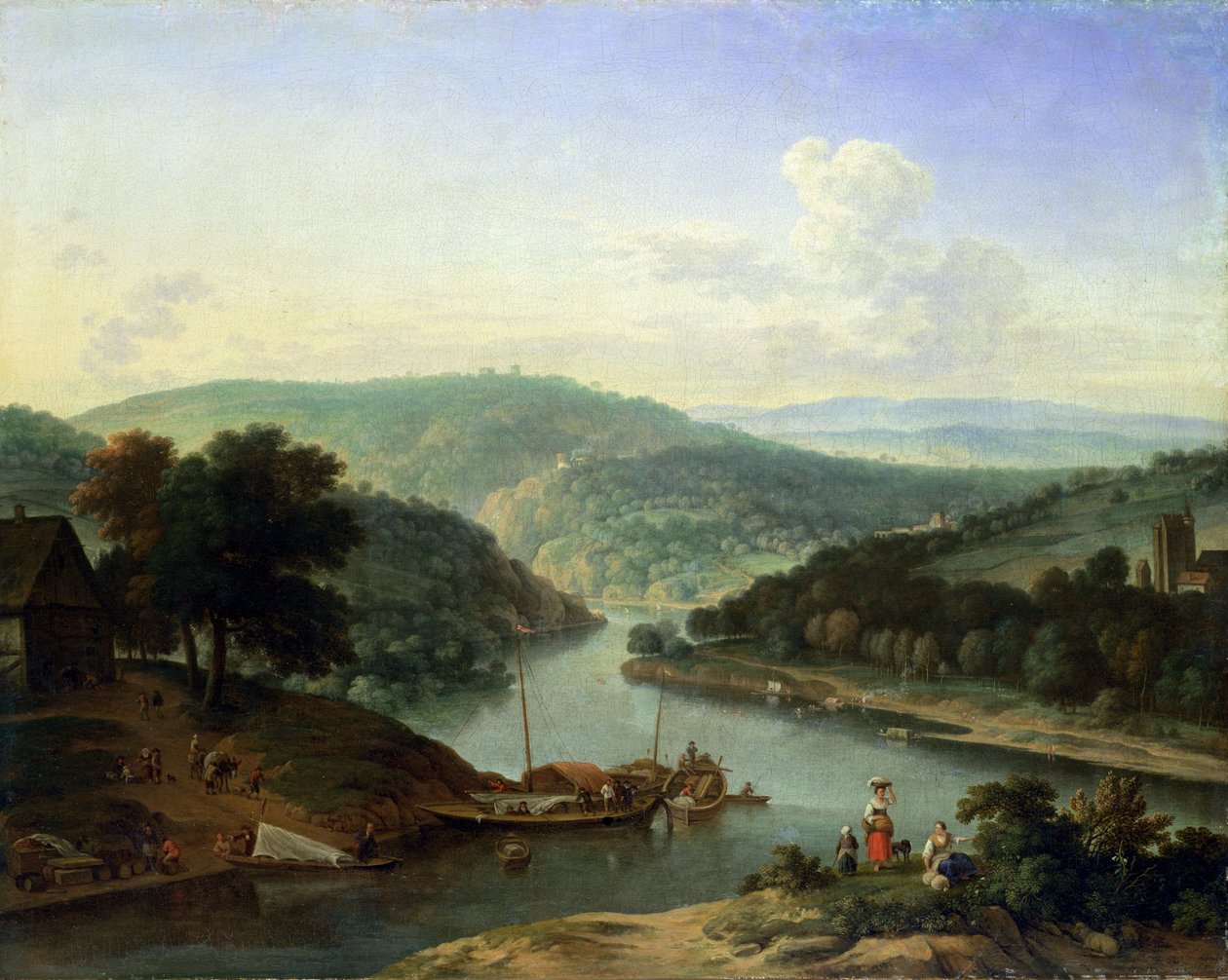 Paisagem do rio, 1697 de Jan van der the Younger Meer
