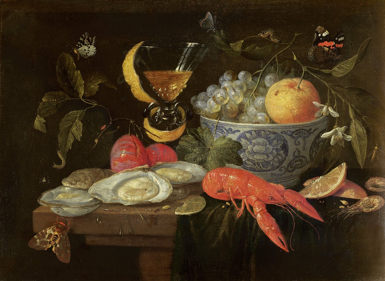 Ainda vida com frutas e marisco, 1653 de Jan van Kessel the Elder