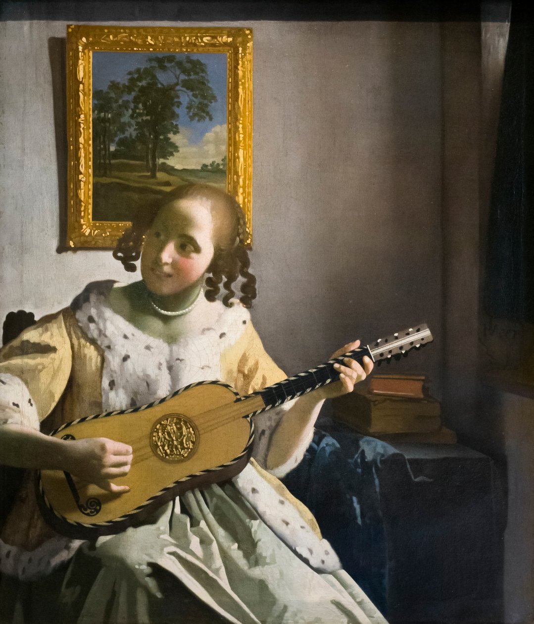 O guitarrista, c.1672 (óleo sobre tela) de Jan Vermeer van Delft