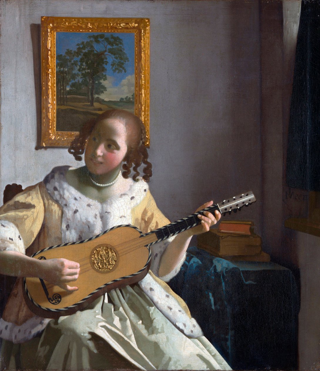 "La joueuse de guitare" (The Guitar Player) Peinture de Jan Vermeer (Johannes) (1632-1675) - 1672 - Óleo sobre tela - Dim 53x46,3 cm Kenwood House de Johannes Vermeer