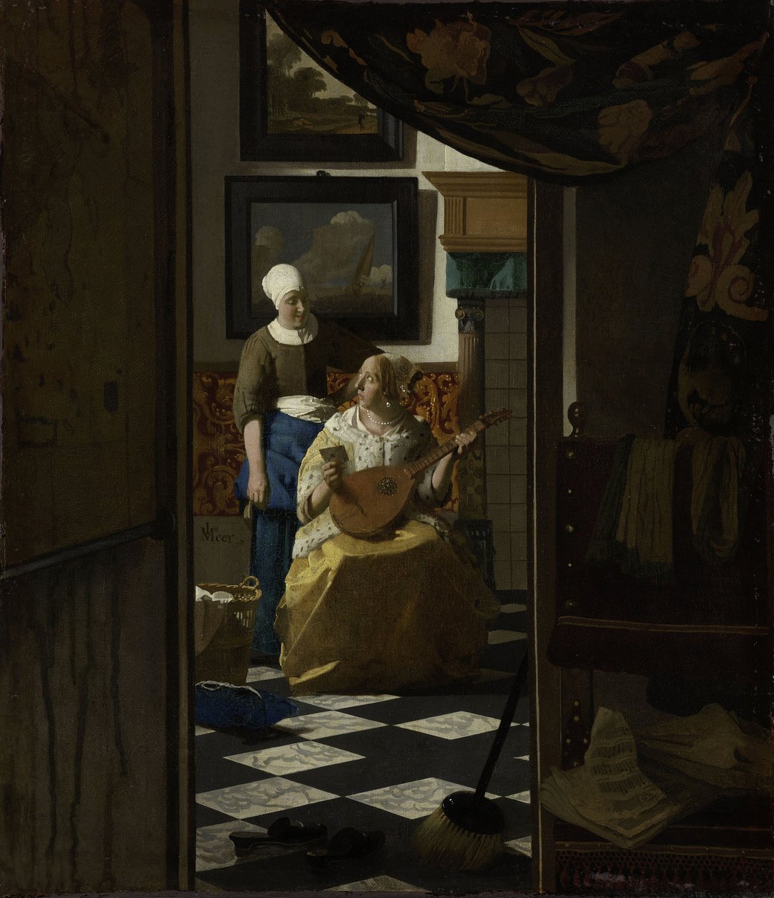 A Carta de Amor, c.1669-70 (óleo sobre tela) de Johannes Vermeer