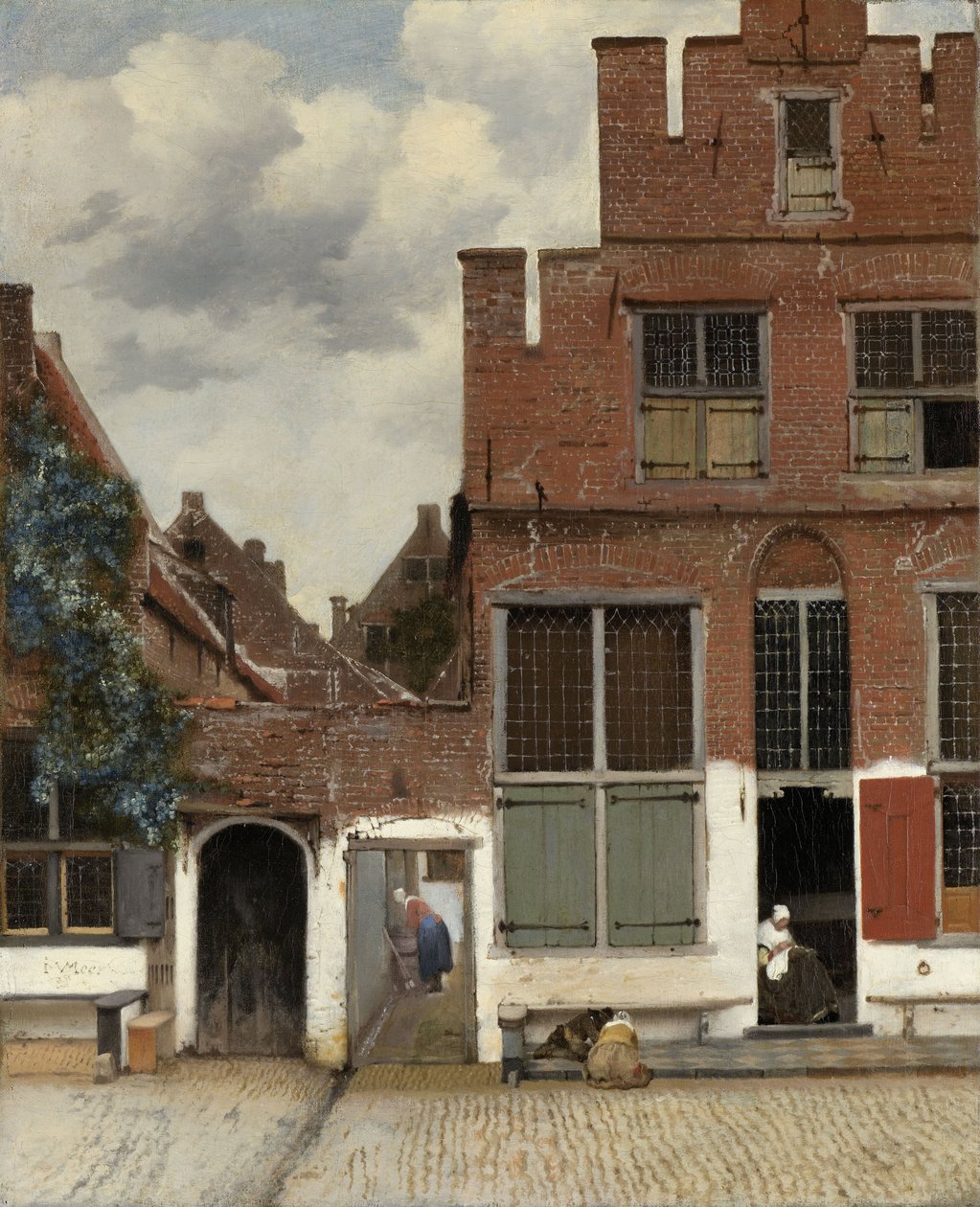 Vista das Casas em Delft, conhecidas como 