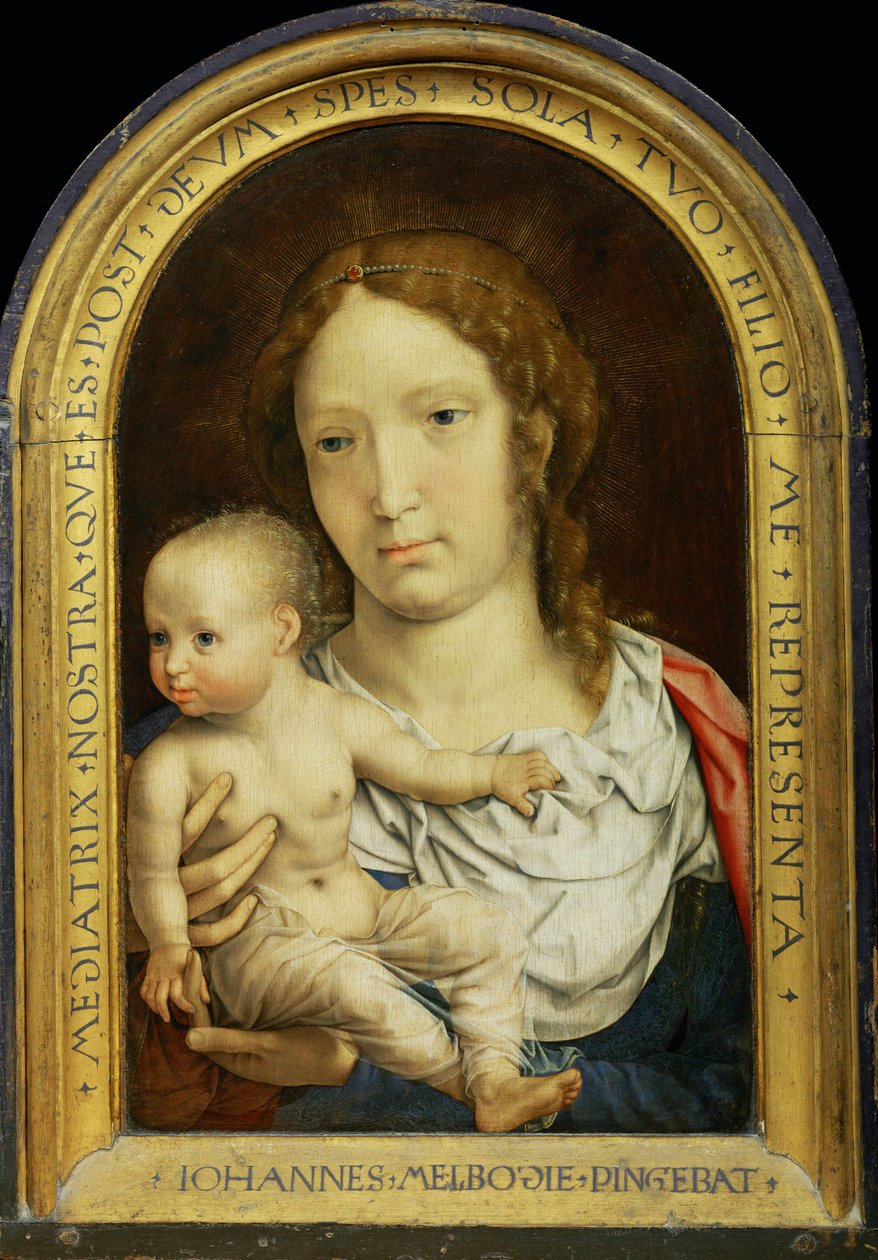 Díptico de Carondelet: Virgem e Menino Jesus ... de Jan (c.1472-c.1533) Gossaert