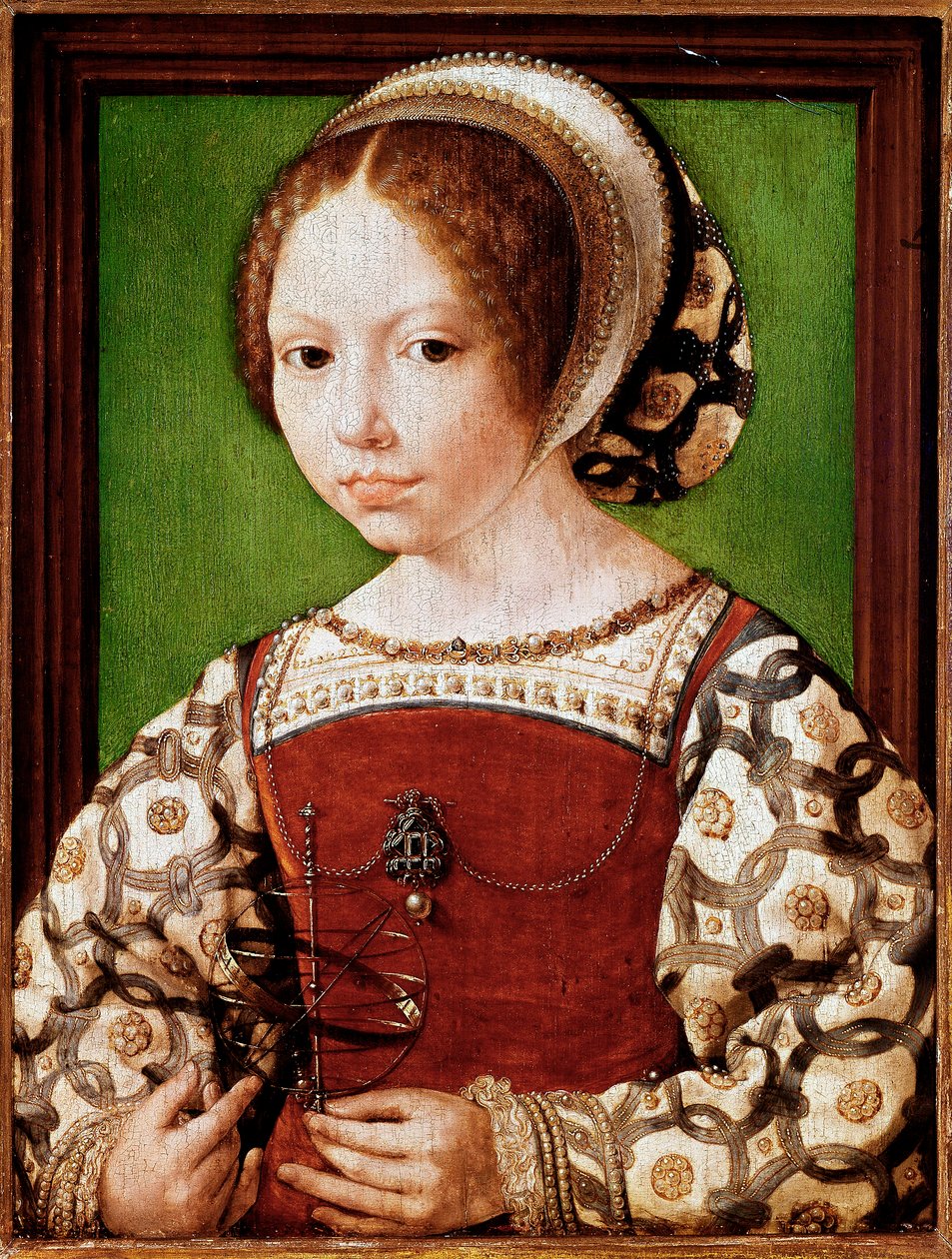 Retrato de uma jovem princesa, provavelmente Dorothea da Dinamarca (Pintura de Jan (c.1472 c.1533) Gossaert