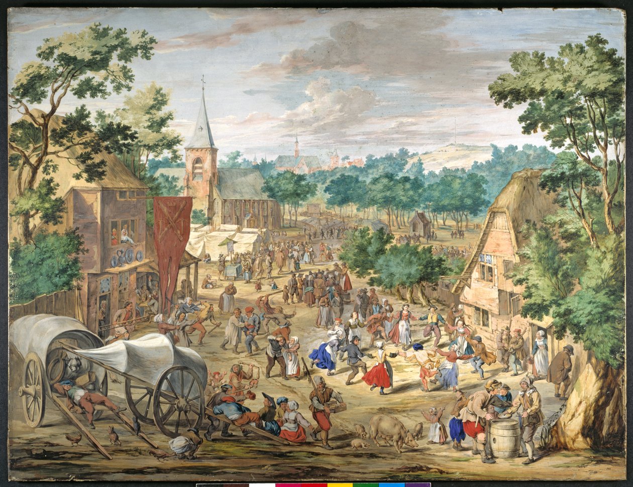 Uma Kermesse (guache no papel) de Jan (follower of) Brueghel
