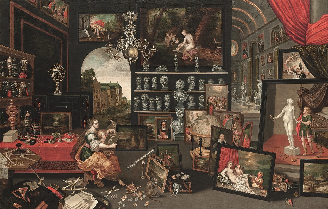 Alegoria da visão (óleo sobre tela) de Jan (follower of) Brueghel