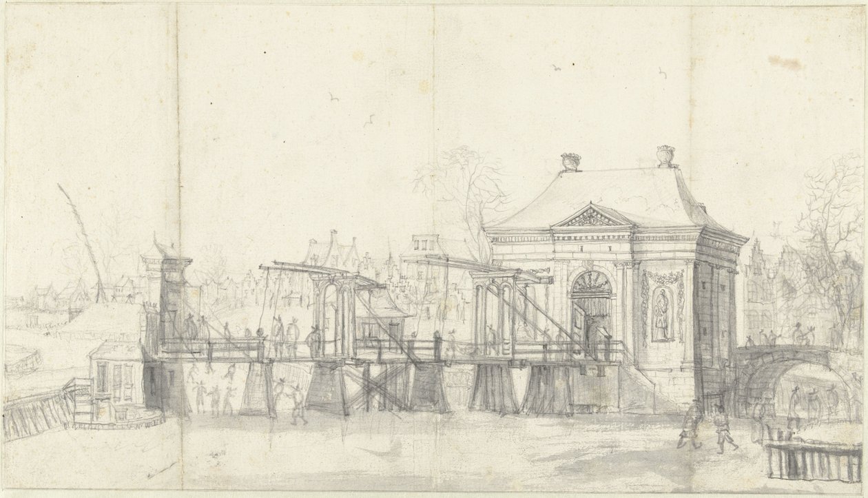 Heiligewegspoort em Amsterdão no Inverno de Jan Abrahamsz. Beerstraten