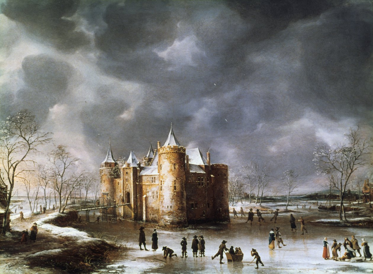 O castelo de Muiden no inverno, 1658. de Jan Abrahamsz. Beerstraten