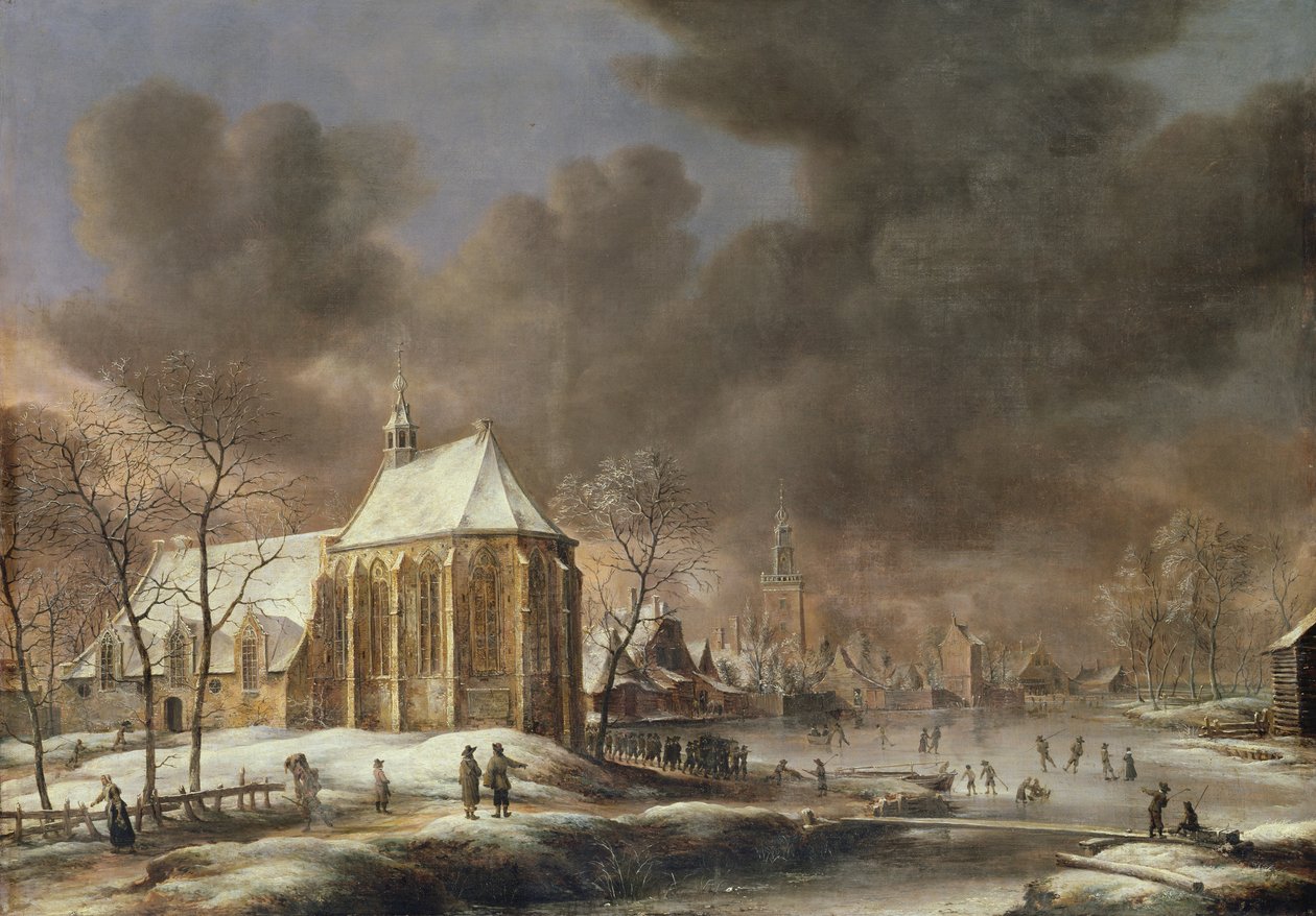 A igreja de Nieukoop de Jan Abrahamsz. Beerstraten