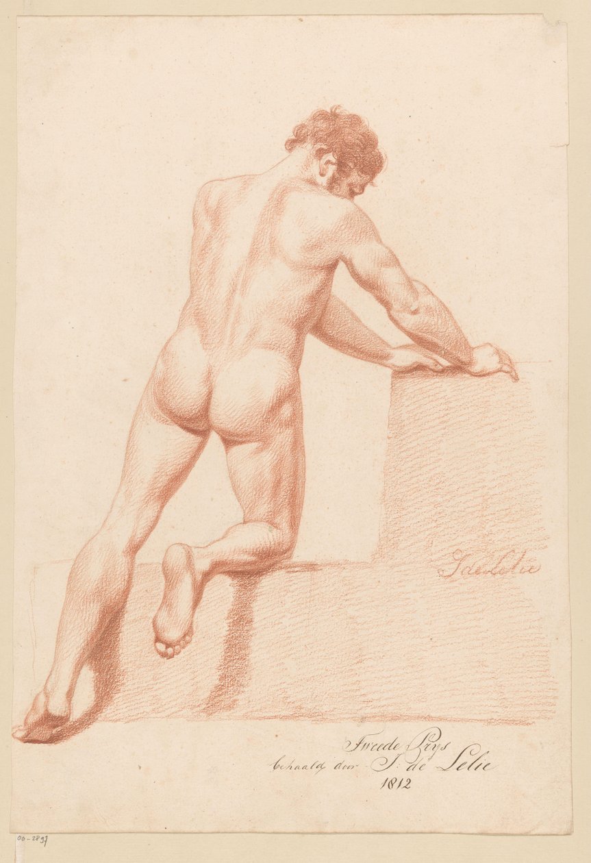Nu masculino ajoelhado, visto de costas (2º prêmio 1812) de Jan Adriaan Antonie de Lelie