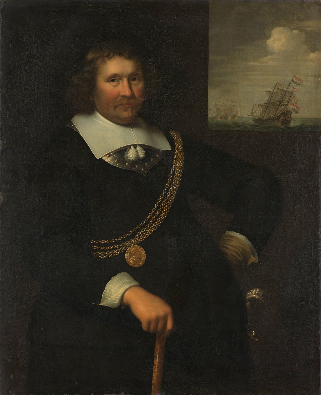 Retrato de Jan Cornelisz Meppel, Tenente-Almirante da Holanda e da Frísia Ocidental de Jan Albertsz. Rotius