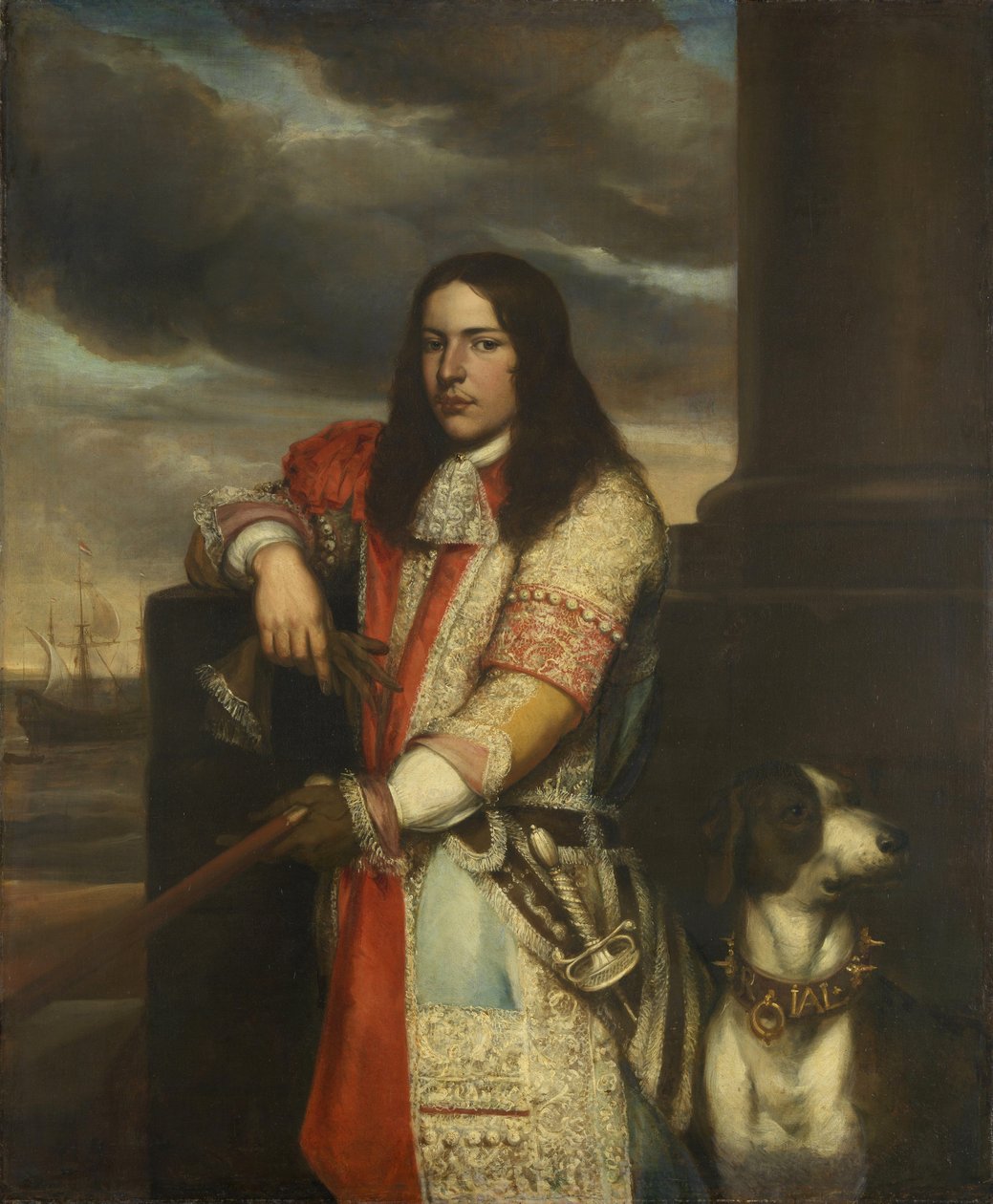 Holandês: Engel de Ruyter (1649-83). Vice-almirante, filho de Michiel Adriaensz de Ruyter Retrato de Engel de Ruyter de Jan Andrea Lievens