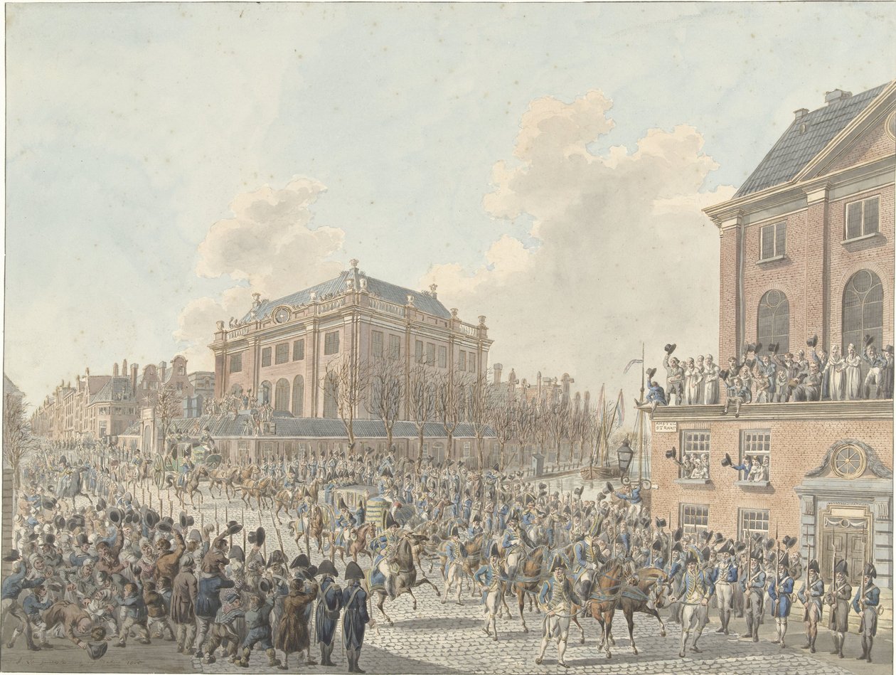 A entrada em Amesterdão de Louis Napoleon em 20 de Abril de 1808 de Jan Anthonie Langendijk Dzn (signed by artist)