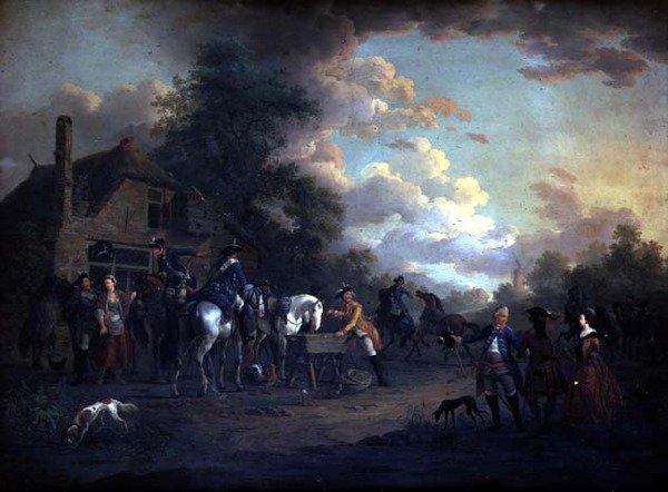 Oficiais de Cavalaria franceses parados no 