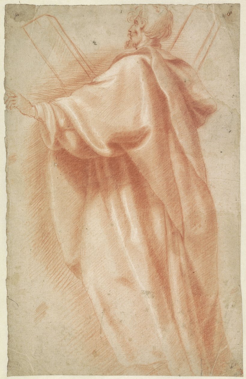 Santo André em pé, de corpo inteiro, à esquerda de Jan Anton Garemyn