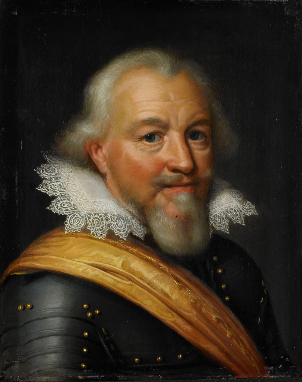 Retrato do Conde Jan VII de Nassau-Siegen, conhecido como de Middelste de Jan Antonisz van Ravesteyn (workshop of)