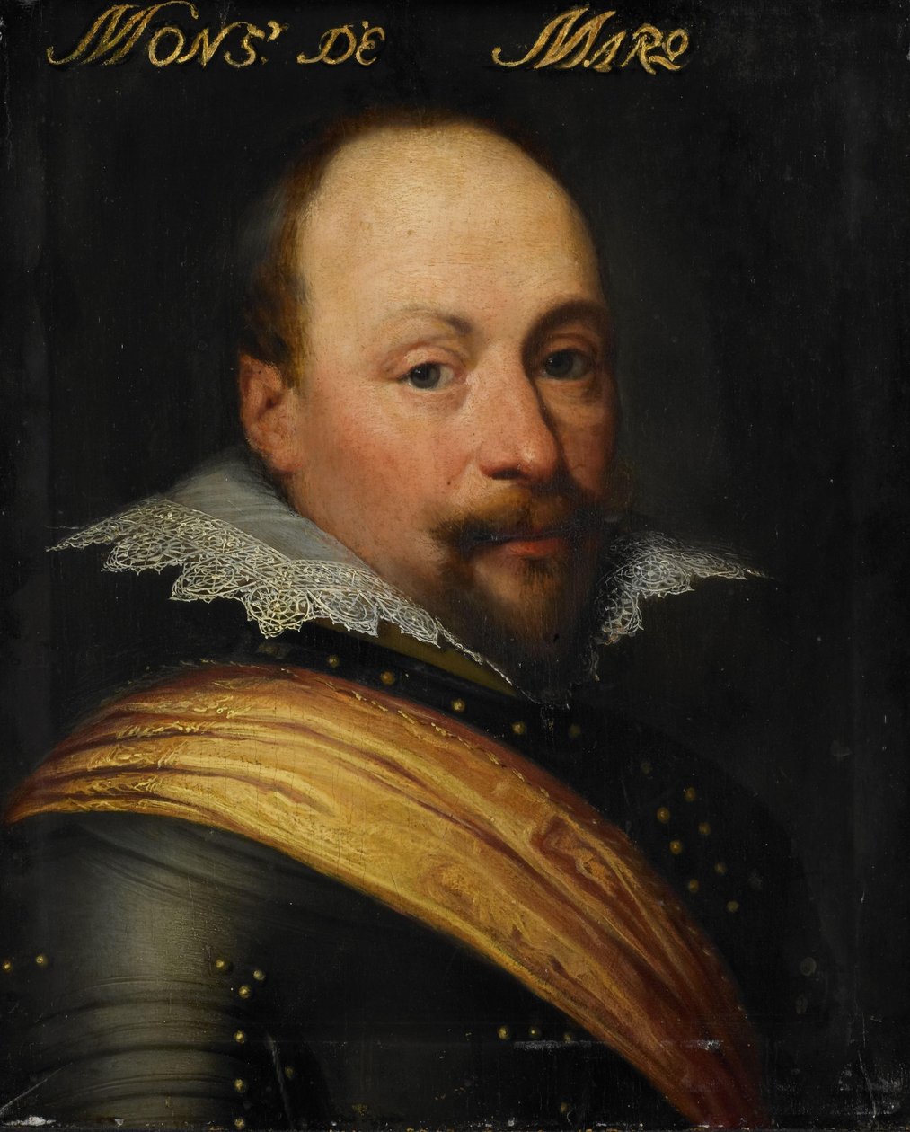 Retrato de Daniël de Hertaing, Senhor de Marquette, Governador de Ostende de Jan Antonisz van Ravesteyn (workshop of)