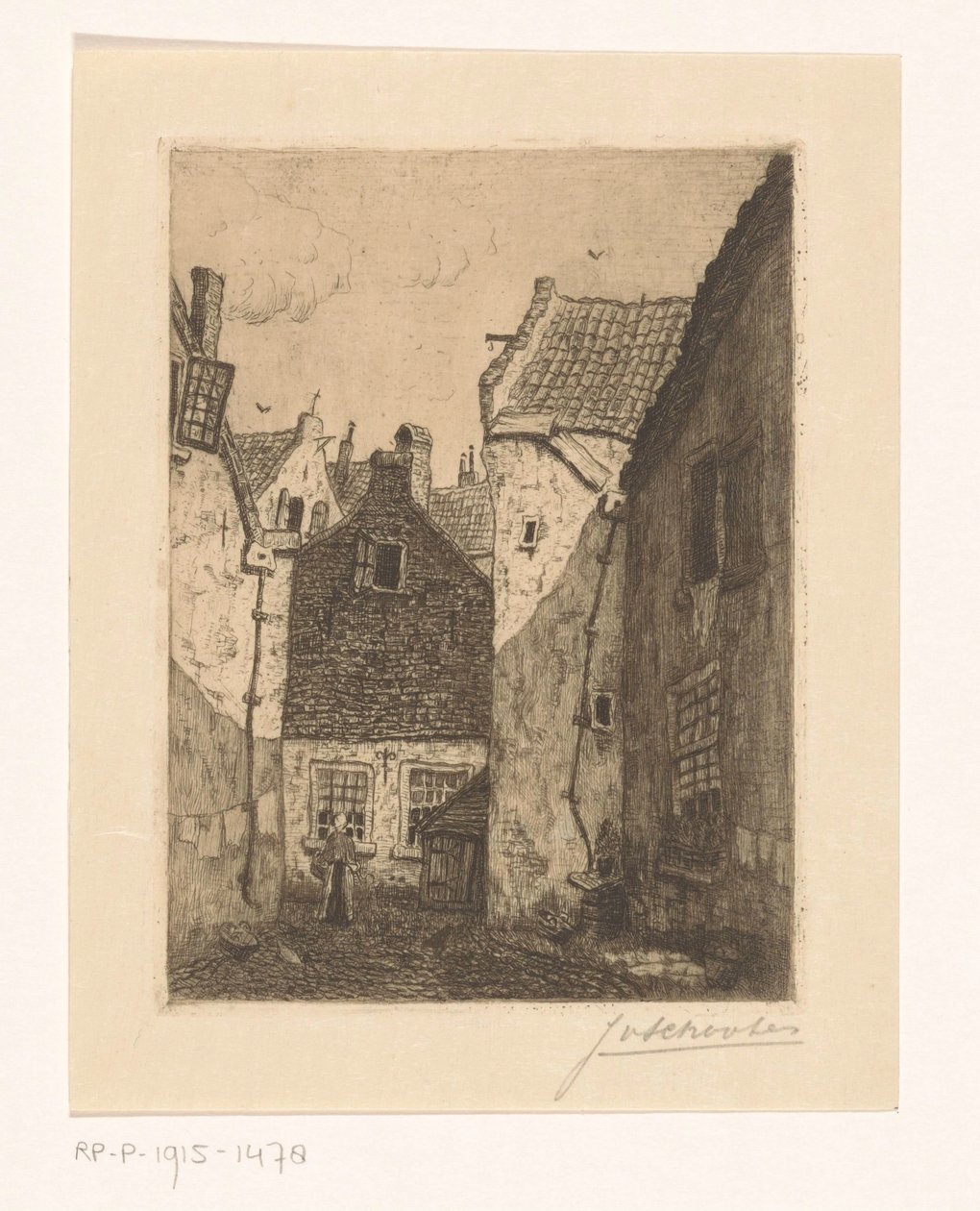 Pátio de Jan Antonius van Schooten (signed by artist)
