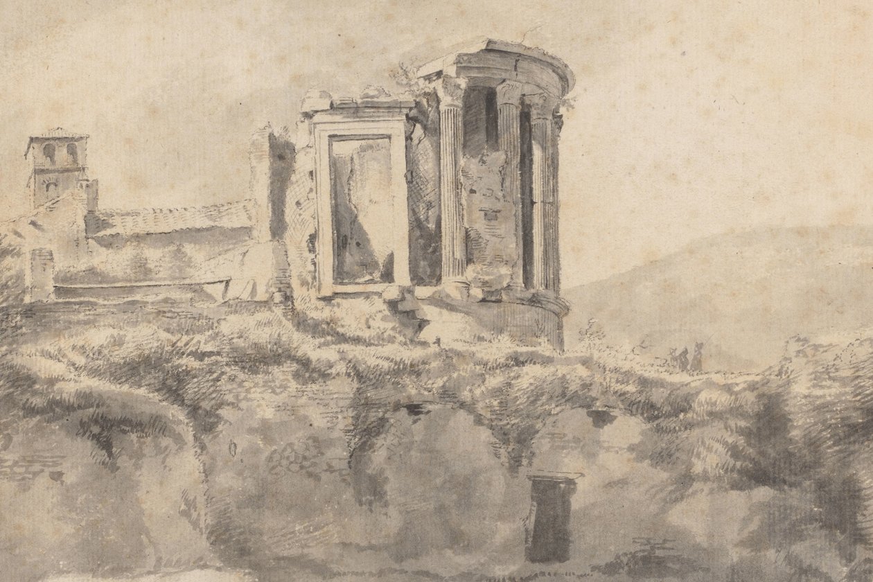 Vista do Templo de Vesta no Tivoli de Jan Asselijn (possibly)