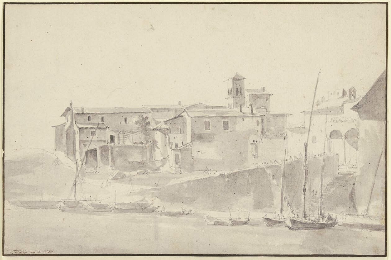 A casa de portagem junto ao Tibre de Jan Asselijn