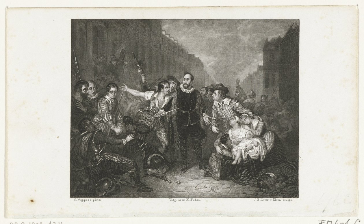 O auto-sacrifício do Presidente da Câmara Pieter van der Werff, 1574 de Jan Baptist Tetar van Elven